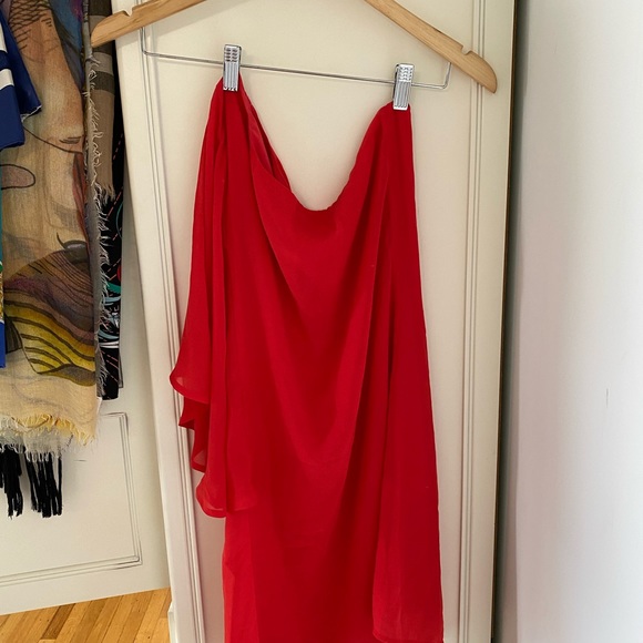 Stradivarius Red Chiffon Dress - Picture 5 of 10